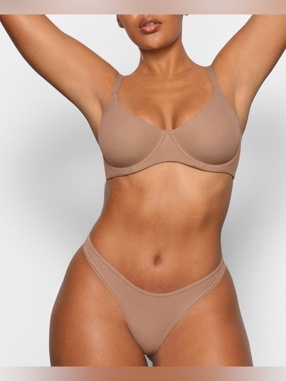 NWT SKIMS Women’s Fits Everybody Unlined Demi Bra Color Ochre Tan - Size 30D